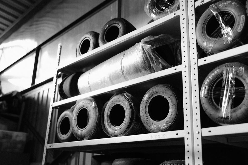 Organized climate controlled tire storage racks